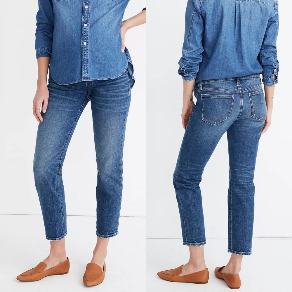 Madewell Maternity Classic Straight Blue Jeans